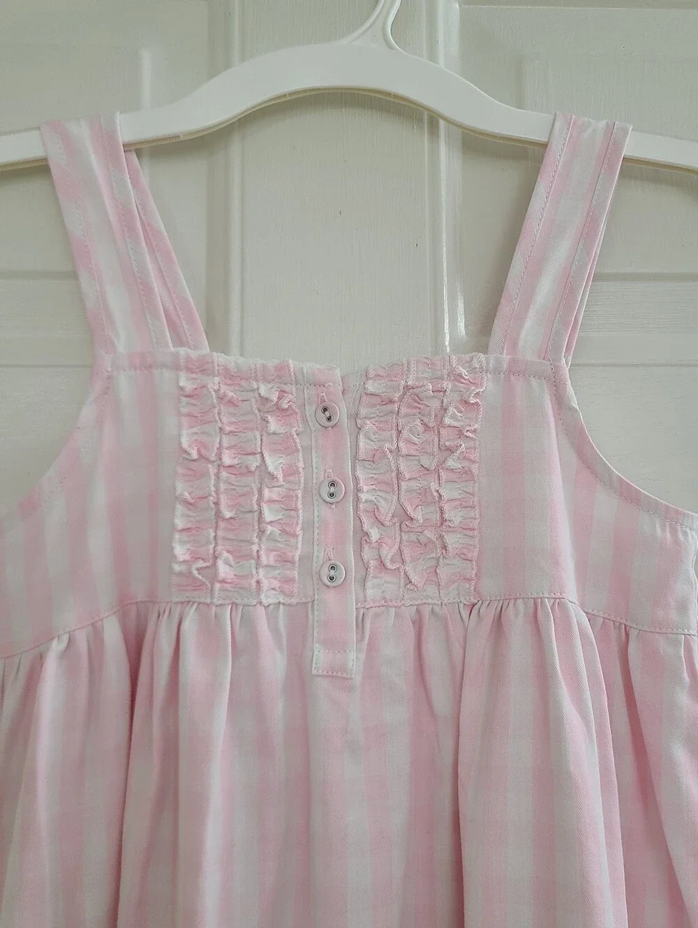 Petite Plume Girl's Twill Charlotte Nightgown Dress Pink Gingham Size 6